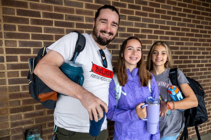 People smile on the first day of school